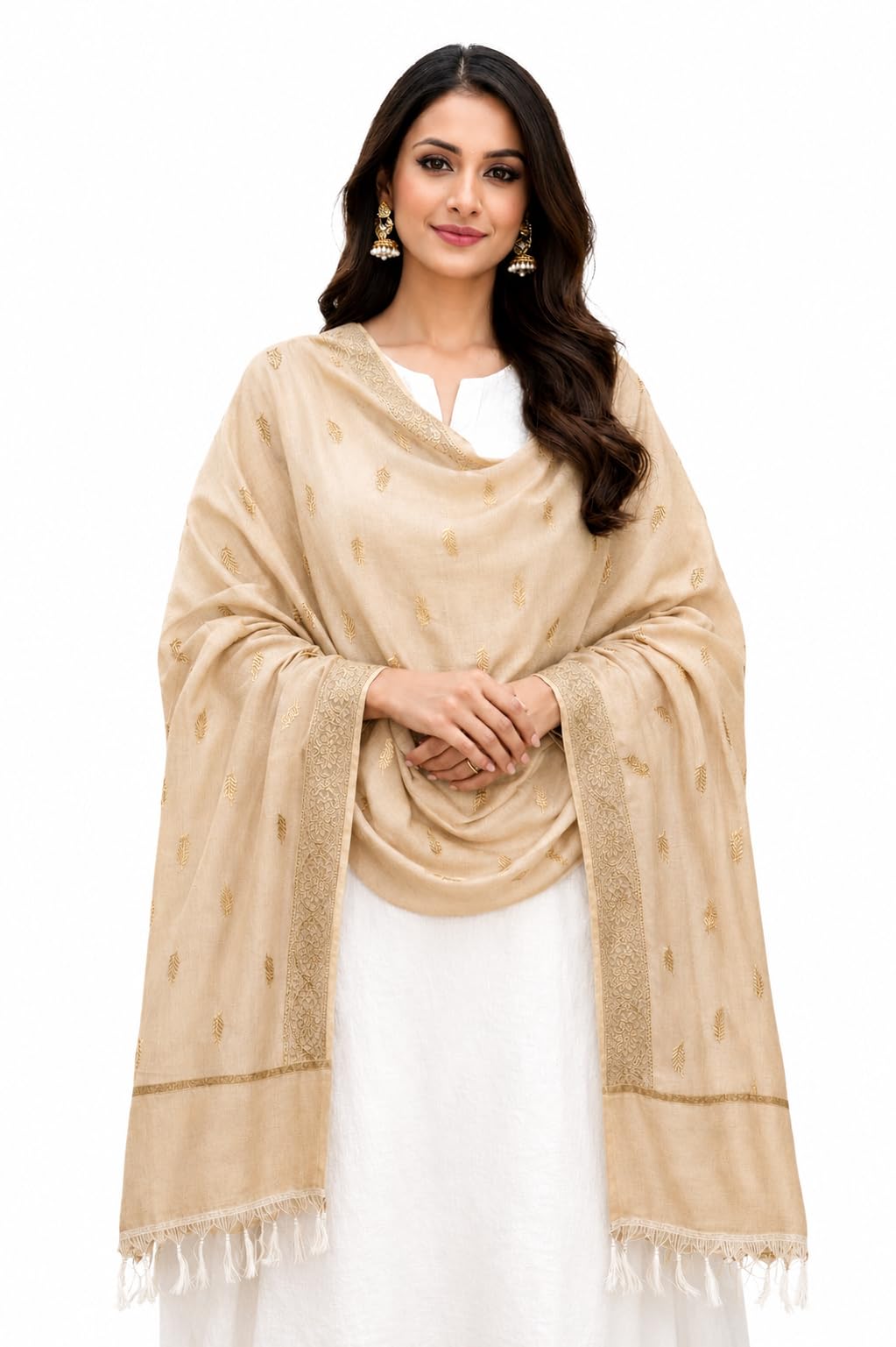 the sdf india Banarasi Art Silk Dupatta with Zari Work for Women, Golden Embroidered Stole-picture-49