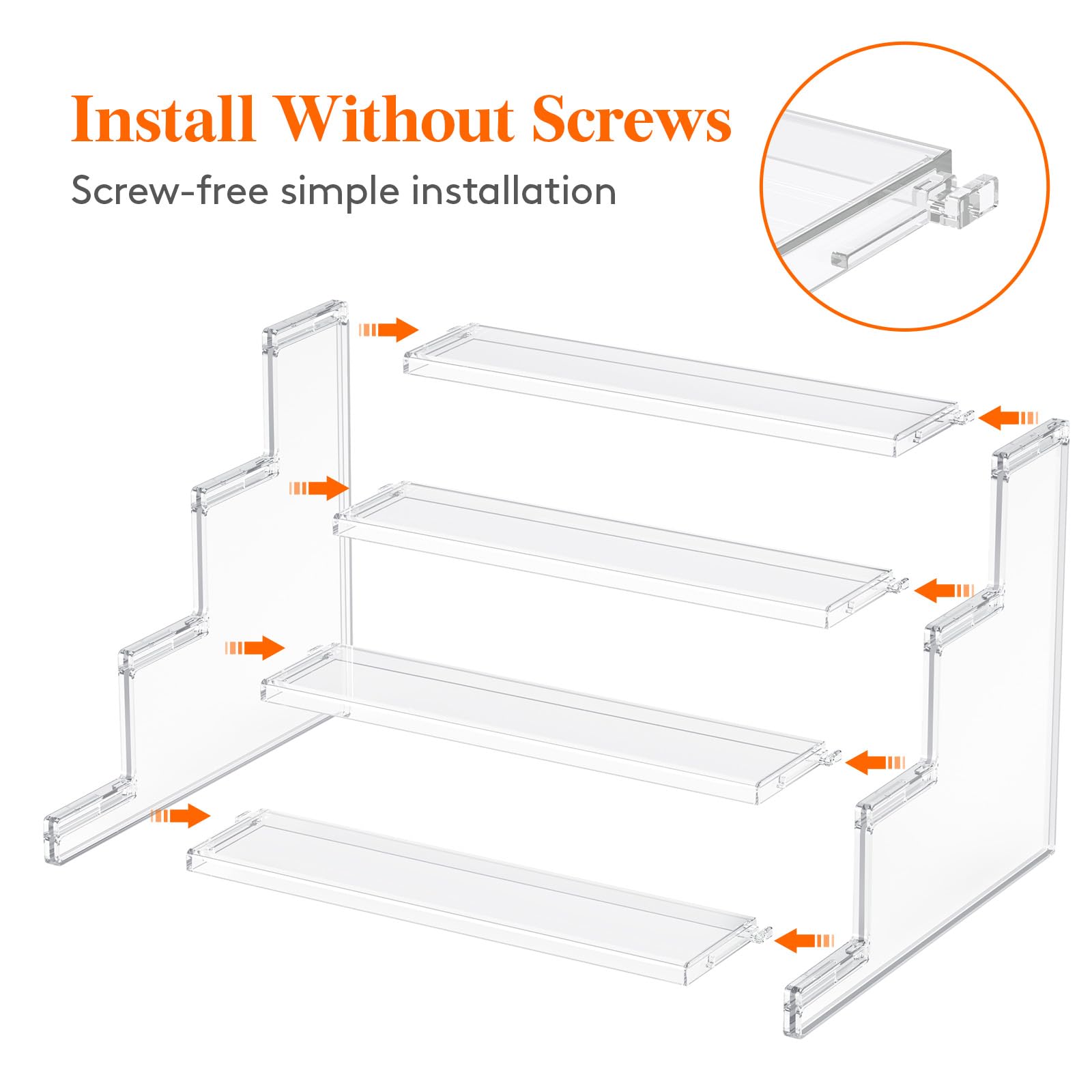 Snapklik.com : 4 Tier Clear Display Risers Stand, Plastic Risers For ...