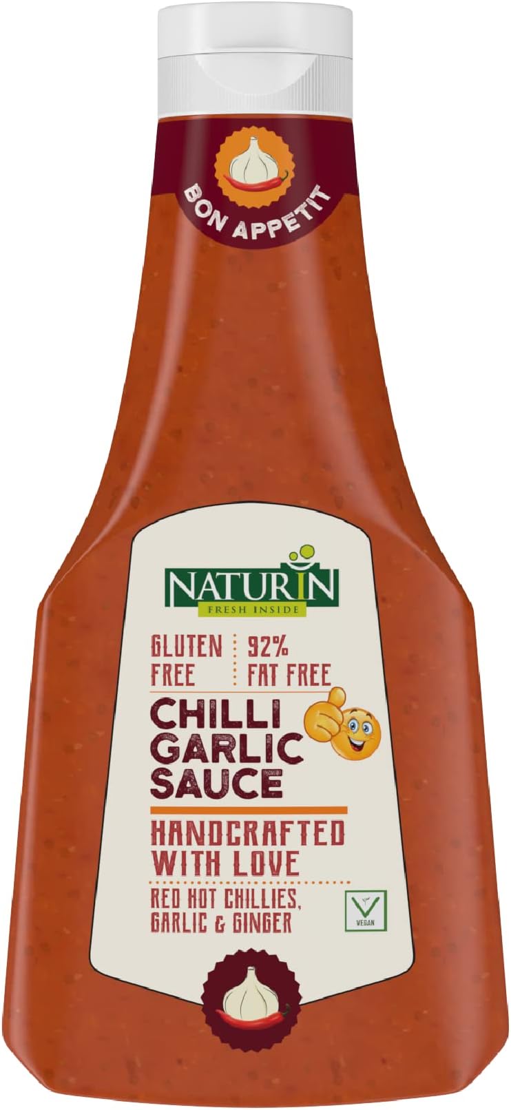 Chilli Garlic Sauce - Real Hot & Spicy Gluten Free Chutney - 100% Vegetarian - Made with Traditional Indian Spices for Dip, Spread & Cook - 375gm