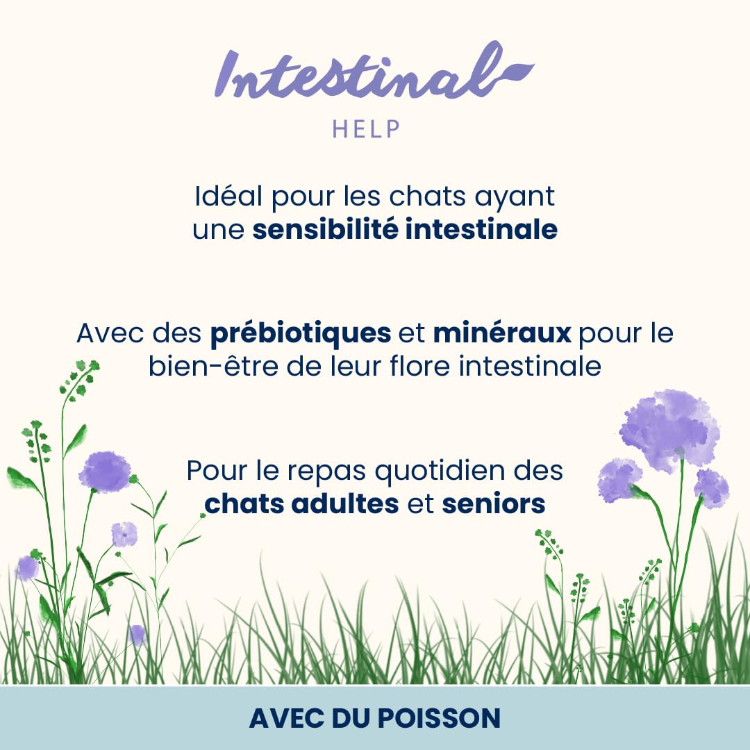 Almo Nature Functional - Intestinal Help - Nourriture Humide pour Chats Adultes et Matures avec Sensibilité Intestinale - au Poisson - Soutien pour Le Microbiote - 70g (Lot de 30)