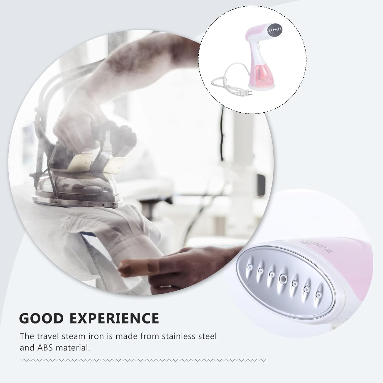 Luxshiny Travel Handheld Steam Iron Portable Garment Steamer for Wrinkle Removal Compact for Home Office Travel