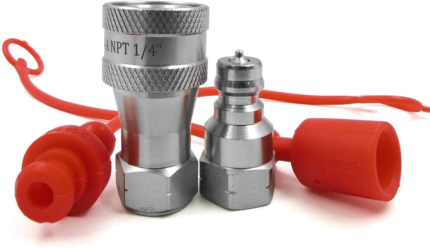 1/4" NPT Thread ISO 7241-1 Series A Quick Disconnect Coupling set W/dust caps