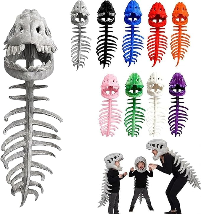 Déguisement squelette dinosaure 3D en peluche douce pour Halloween