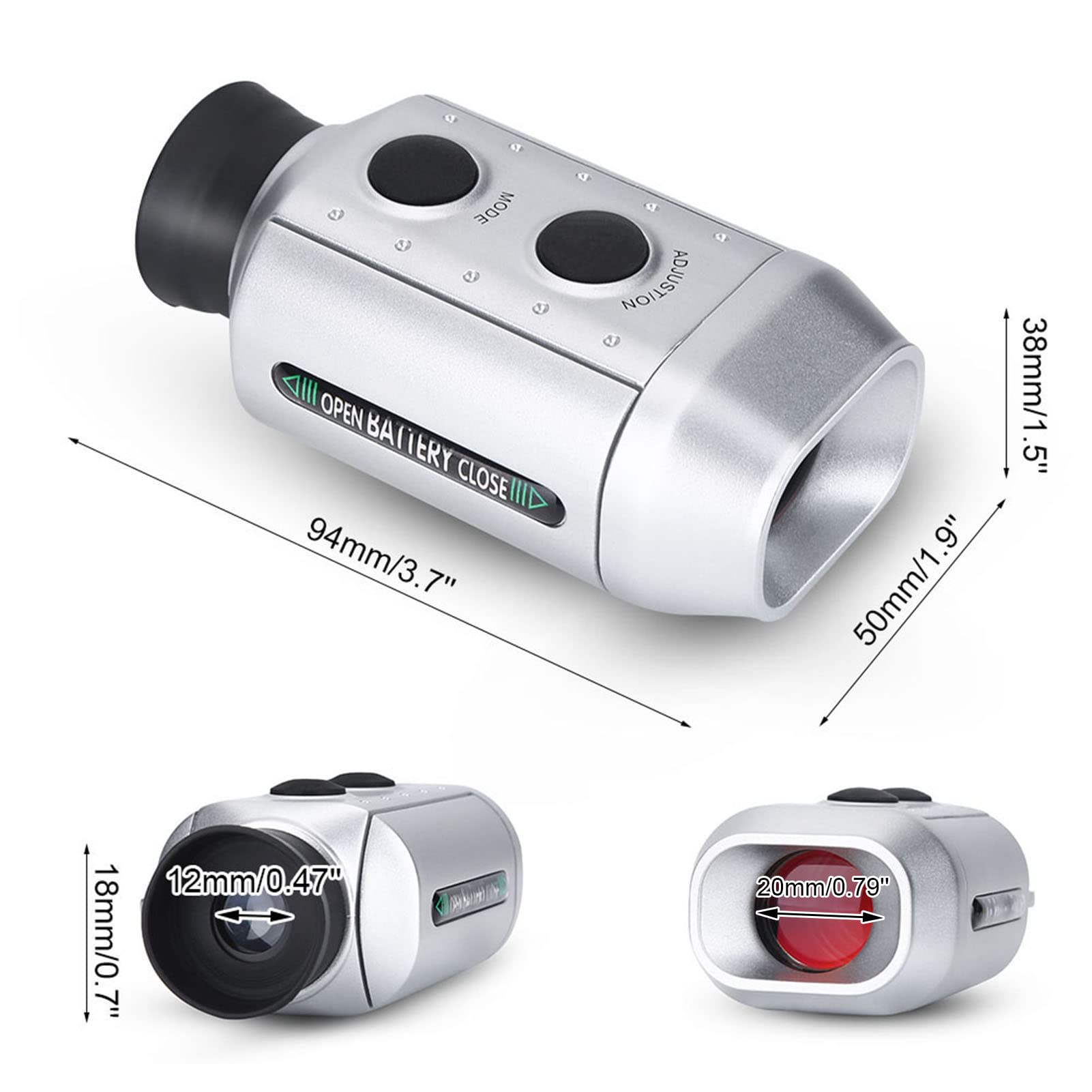misuratore di distanza da golf portatile ad alta precisione,Telemetro per telemetro da golf e caccia, misuratore di distanza per telescopio, scansione continua in modalità pendenza, telemetro te