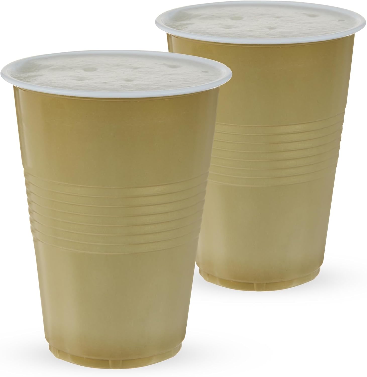 True Gold Plastic Cups, Disposable Plastic Drinking Glasses, Party Cups for Adults, 16oz Gold Set of 24 - Image 4