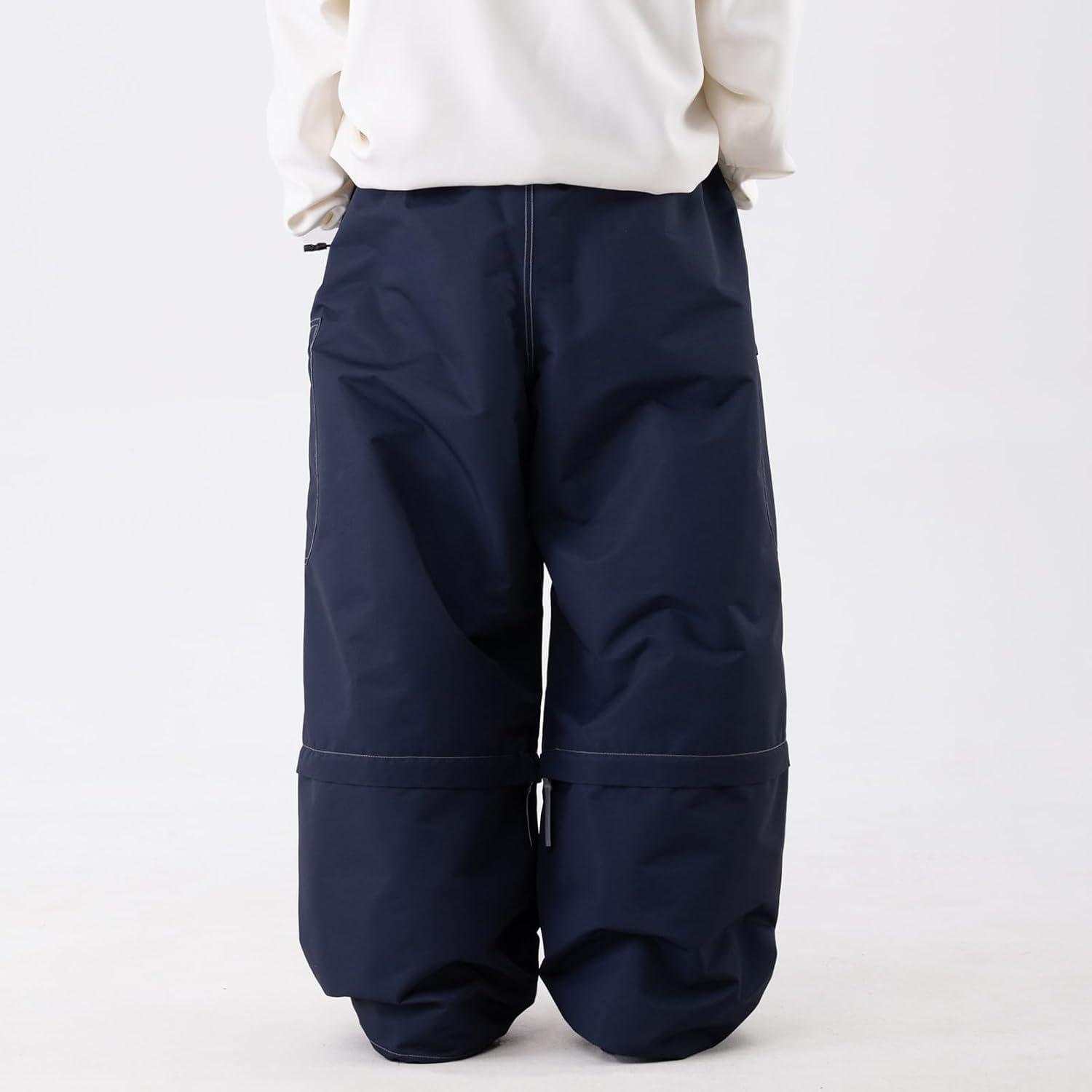 SNOWVERB Women Men 2-in-1 Zip-Off Super Baggy Cargo Snow Pants to 3/4 Shorts Waterproof Streetwear Ski Snowboard Pants