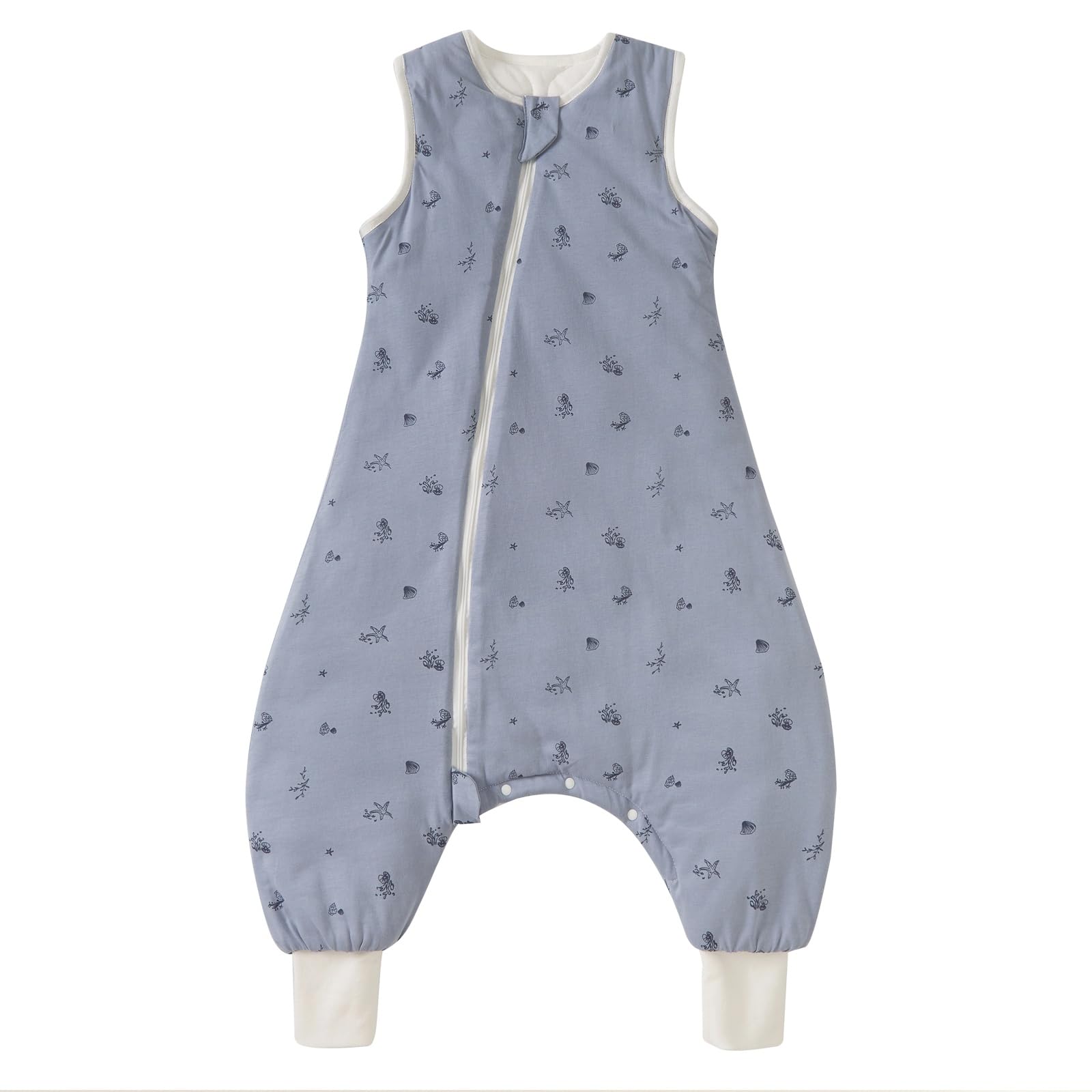 Nivolltha 100% Cotton Soft Winter Baby Sleeping Bag with Feet 2.5 TOG, Comfy Warm Toddler Sleep Sack with Feet, Ocean, Size S