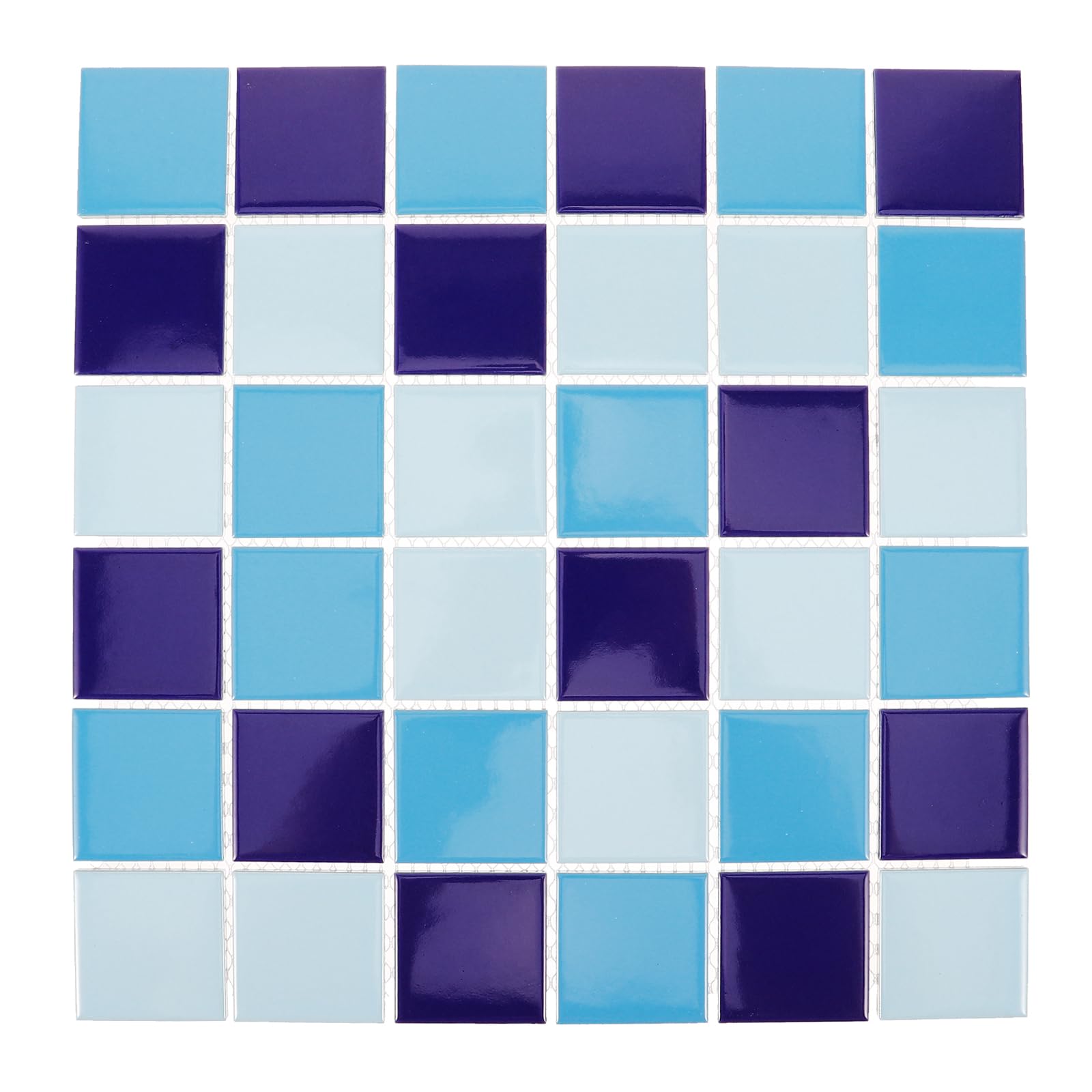 Azulejo de Cerámica Azul sin Juntas para Piscina, Hoja 1 Pieza