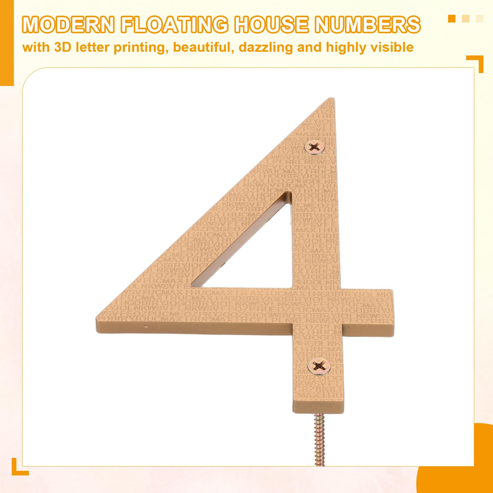 PATIKIL 8 Inch House Numbers, House Address Numbers Sign Large Floating Modern Home Number With Screws For Outside Door Wall Street, Silver, 1