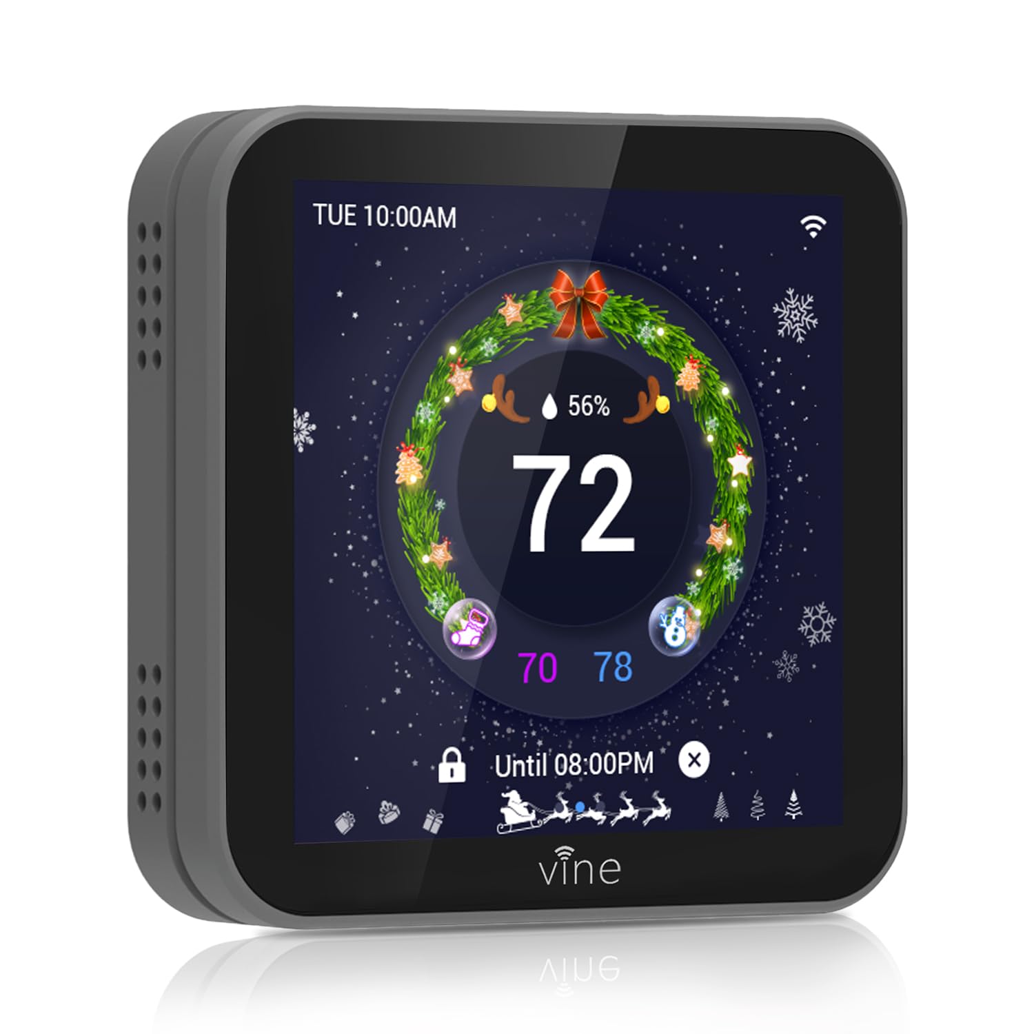 vine Termostato programable para casa con pantalla táctil de 4.3 pulgadas, termostato inteligente WiFi para aire acondicionado y calefacción, control de aplicación/voz, decoraciones del día de San