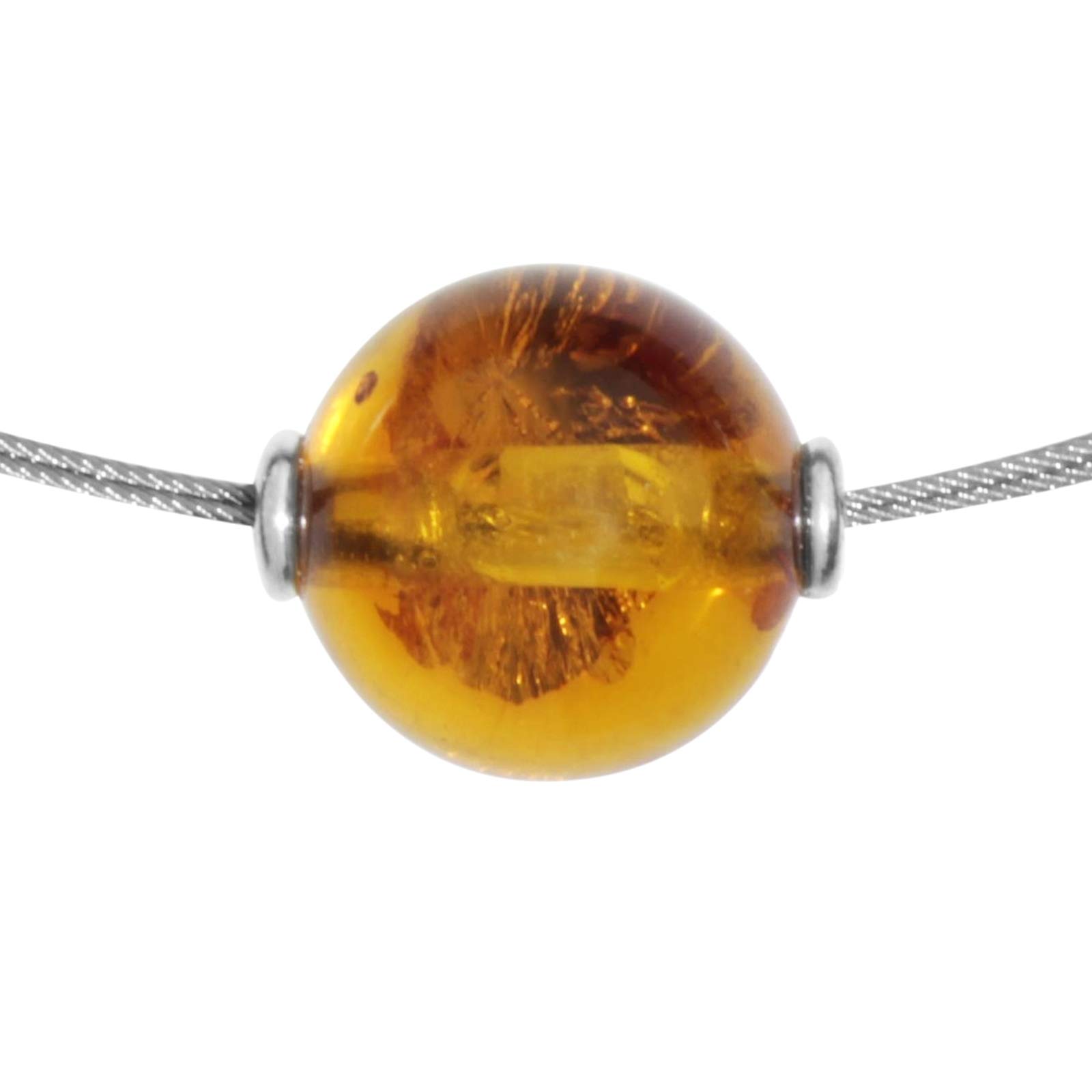 Collier - Bernsteinkugel 13 mm - Bernstein -,