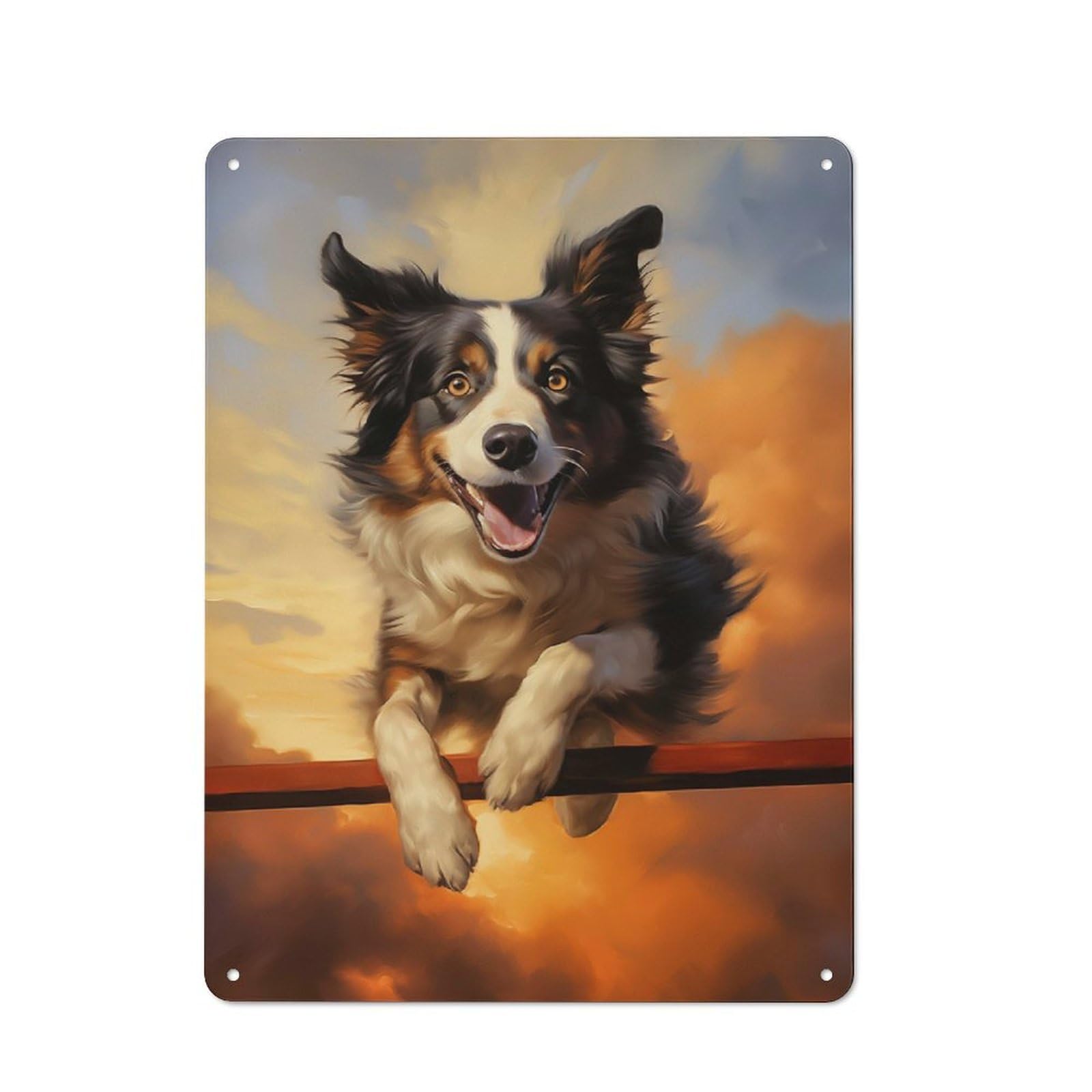 Junmoney Style-3 For Guest Room Or Hallway, Border Collie Vintage Metal Sign 40X30cm, New-Space Wall Decor For Home Decor Collectors