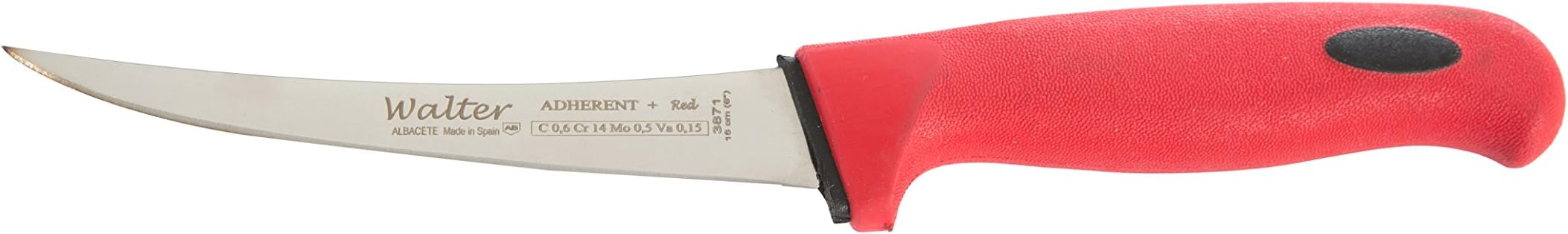 Walter ADHERENT+ – Boning Knife Curved Blade 15 cm red