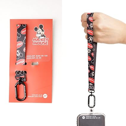Amazon ハイループ フォンストラップ Highloop スマホケース ハンドストラップ フィンガーストラップ 落下防止 ワイヤレス充電対応 Disney ディズニーハンドストラップセット ハン オン タグ1個入 Dh01 ミッキーパターン Highloop ストラップ マスコット