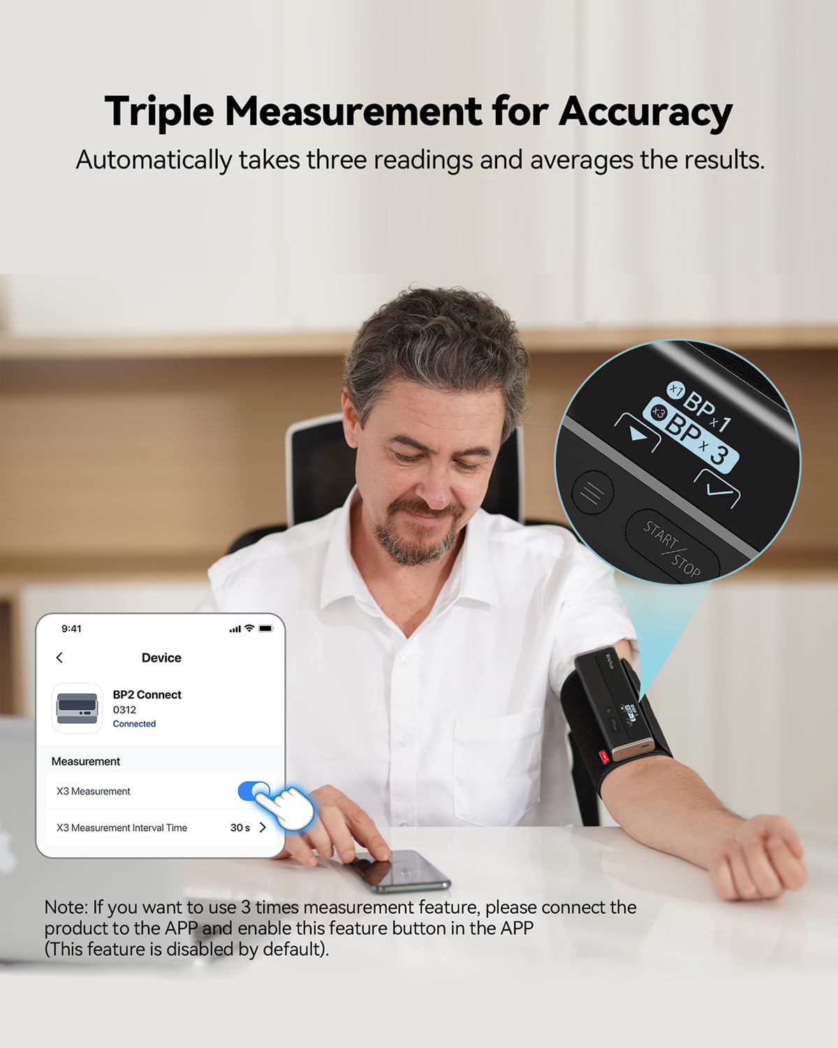 Wellue BP2 Connect -Tensiómetro de Brazo con ECG, Sincronización Wi-Fi y Bluetooth, Monitor de Presión Arterial, Monitoreo Cardíaco ECG, Mediciones en Tiempo Real