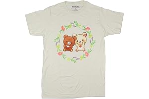 Rilakkuma Women's Circle of Flowers Graphic Print Adult Short Sleeve T-Shirt
