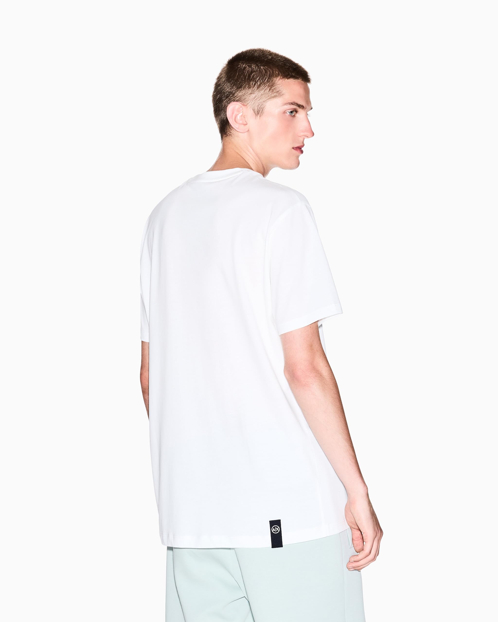 Armani Exchange Center Text Logo tee Camiseta Hombre (Pack de 1)