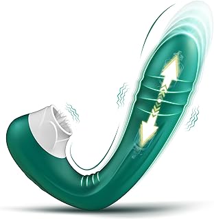 Vibromasseur en Silicone Point G pour Femme,Clitoris Vibrator avec 10 Modes de Poussée et de Léchage,Étanche Jouets Sexuels Rechargeables avec Stimulation Anale pour Couple, Adultes