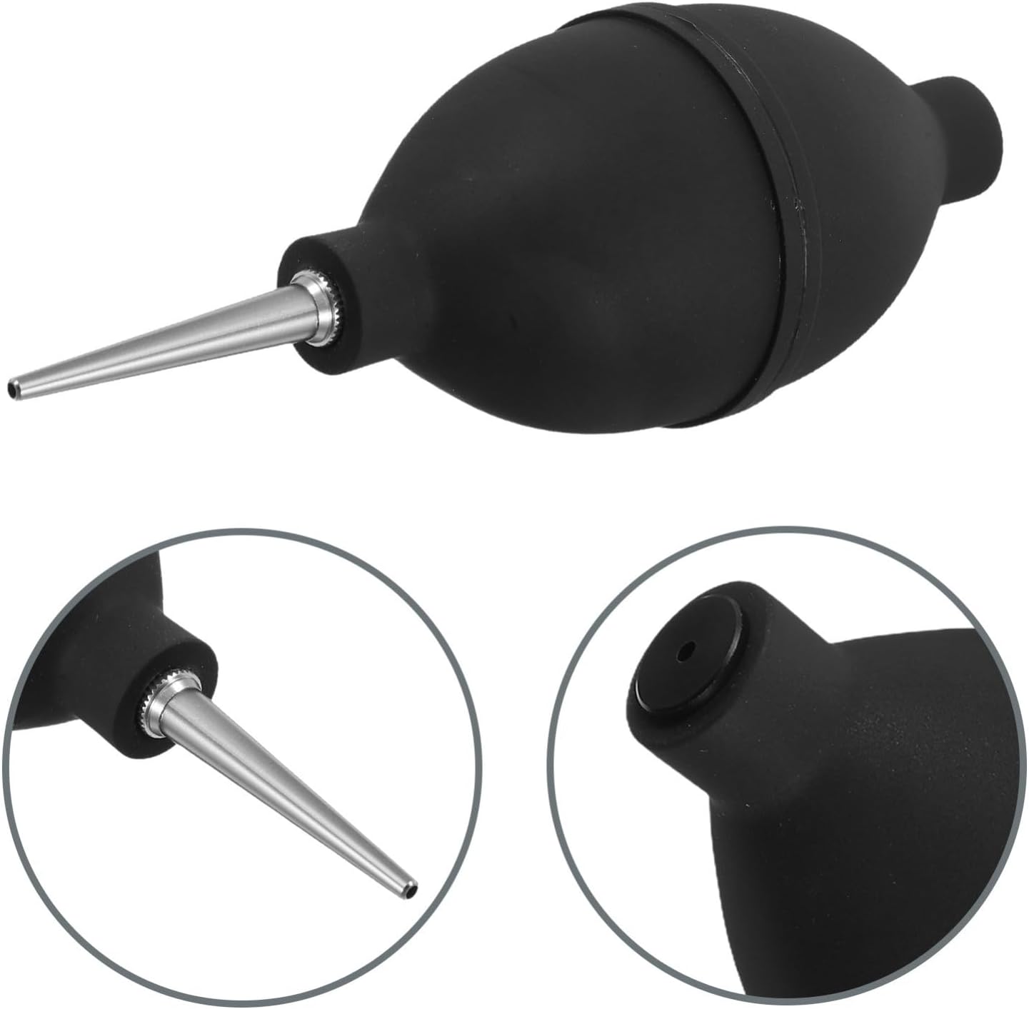 Black Silicone Ear Cleaning Bulb with Long Nozzle for Reliable Earwax Removal and Ear Wash Portable for Workplace and Office Use