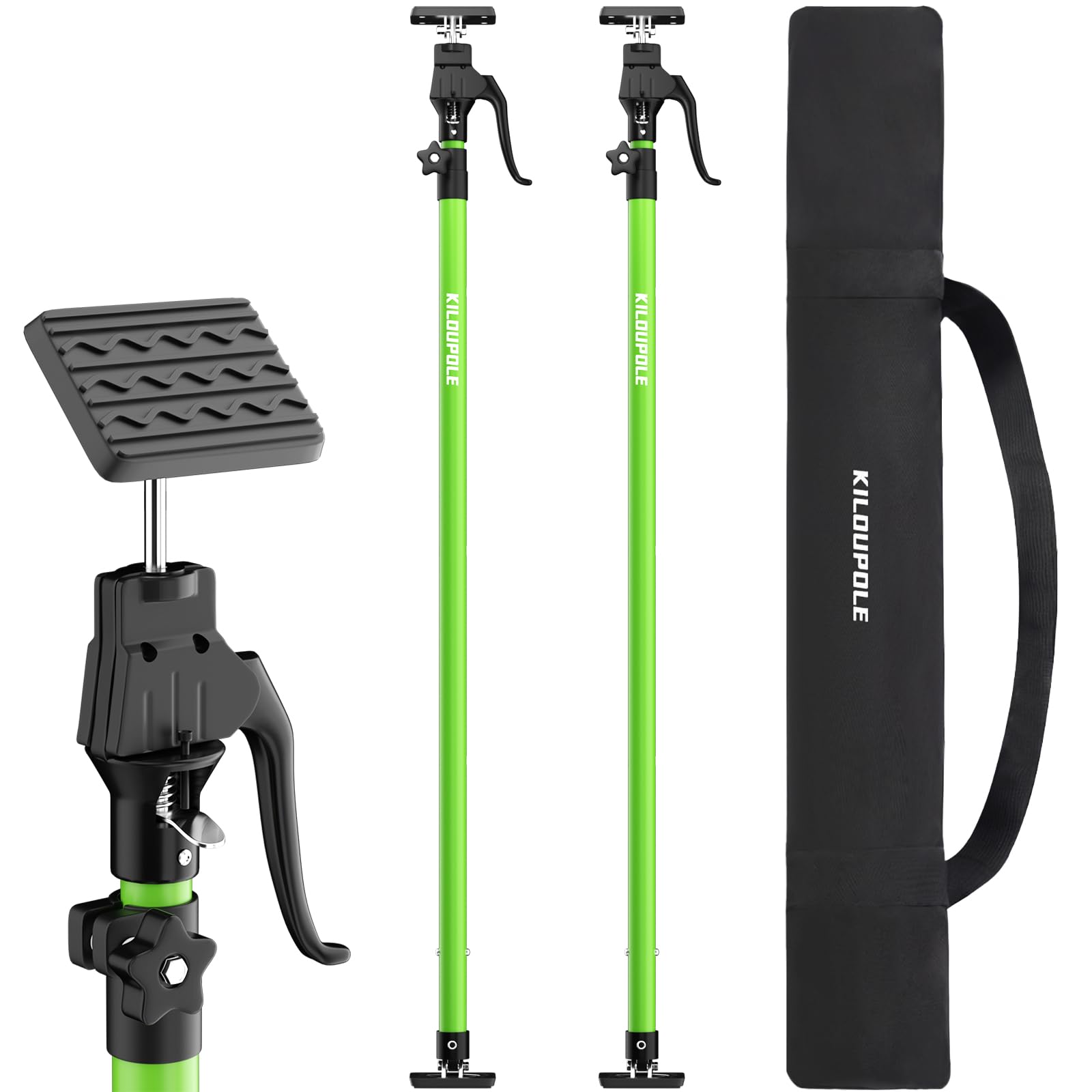 KILOUPOLE Cabinet Jack Support Pole, 49.2-114.2 Inches Steel Telescopic Quick Support Rod, Third Hand Tool Support System, Drywall Jack, Cargo Bars,