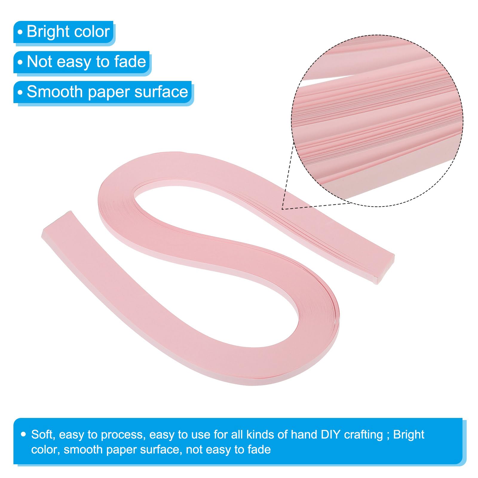 PATIKIL 360pcs Quilling Strips Paper 5mm(3/16") 54cm Origami Paper Quilling Strip for Art DIY Hand Craft Christmas Light Pink - Image 3