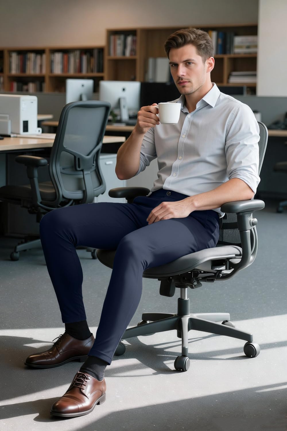 GINGTTO Chino Homme Pantalon Skinny fit Extensible Slim Trousers Stretch Ajustée Chinos