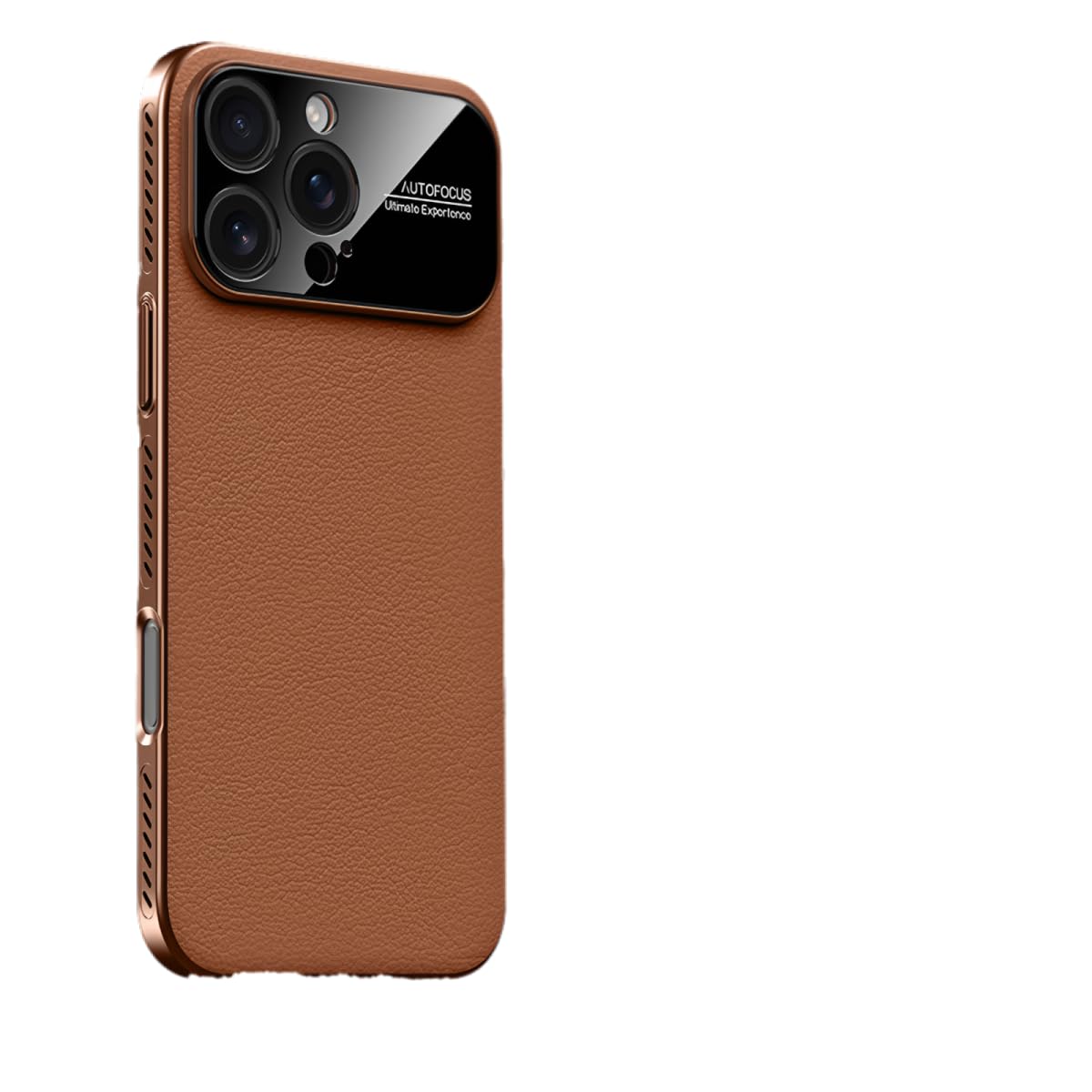 Doulings Large Window for iPhone 16 Pro Max Case,Luxury PU Leather & Hard PC,Heat Dissipation Breathable Bumper,Auto Focus Camera Lens Military Drop