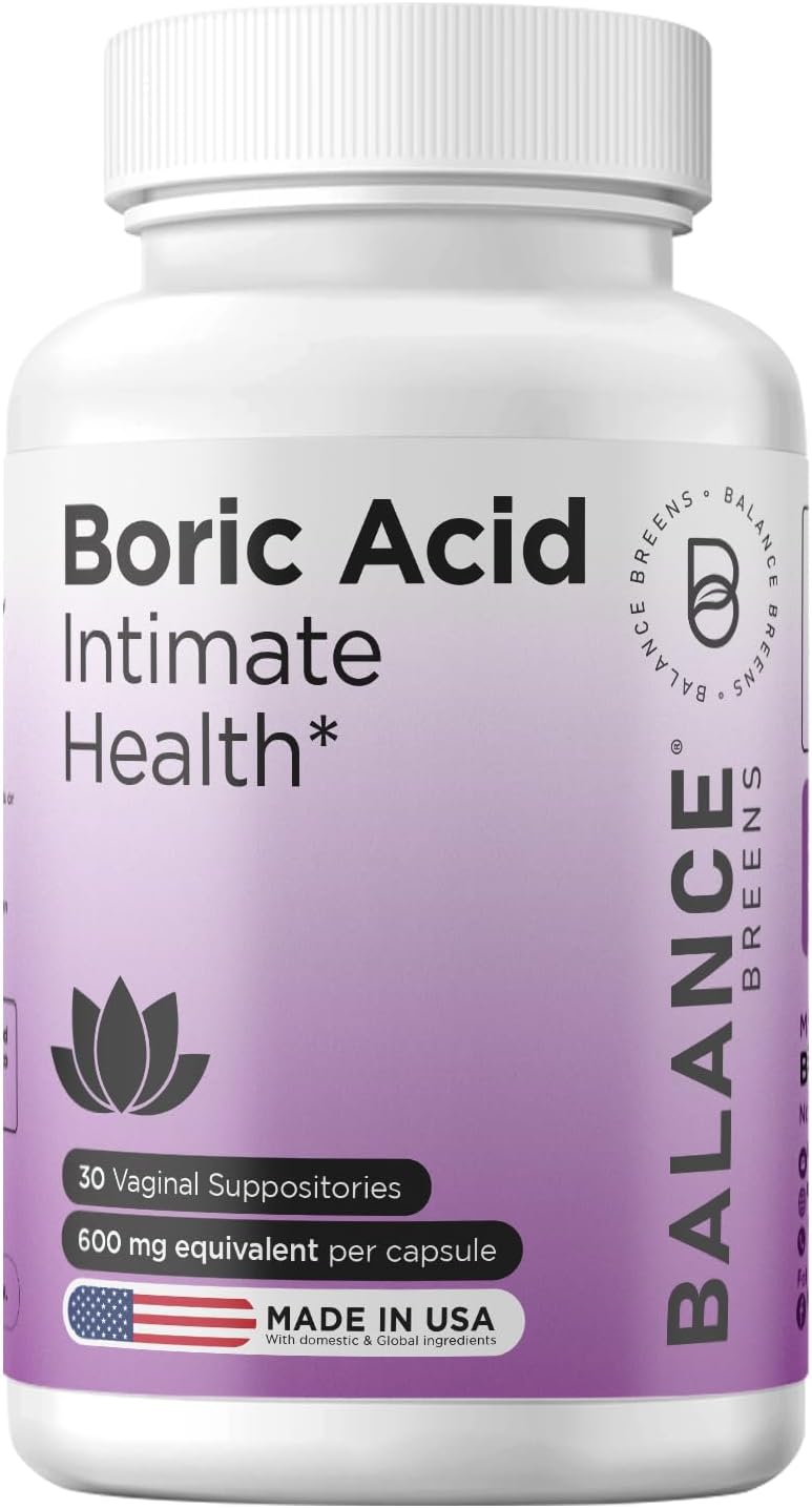 Boric Acid Suppositories for Women, 600 mg, 30 Vaginal Use Capsules – pH Balance Pills, Intimate Health Support, Yeast Infection Treatment, Made in USA Boric Acid Suppositories for Women, 600 mg, 30 Vaginal Use Capsules – pH Balance Pills, Intimate Health Support, Yeast Infection Treatment, Made in USA