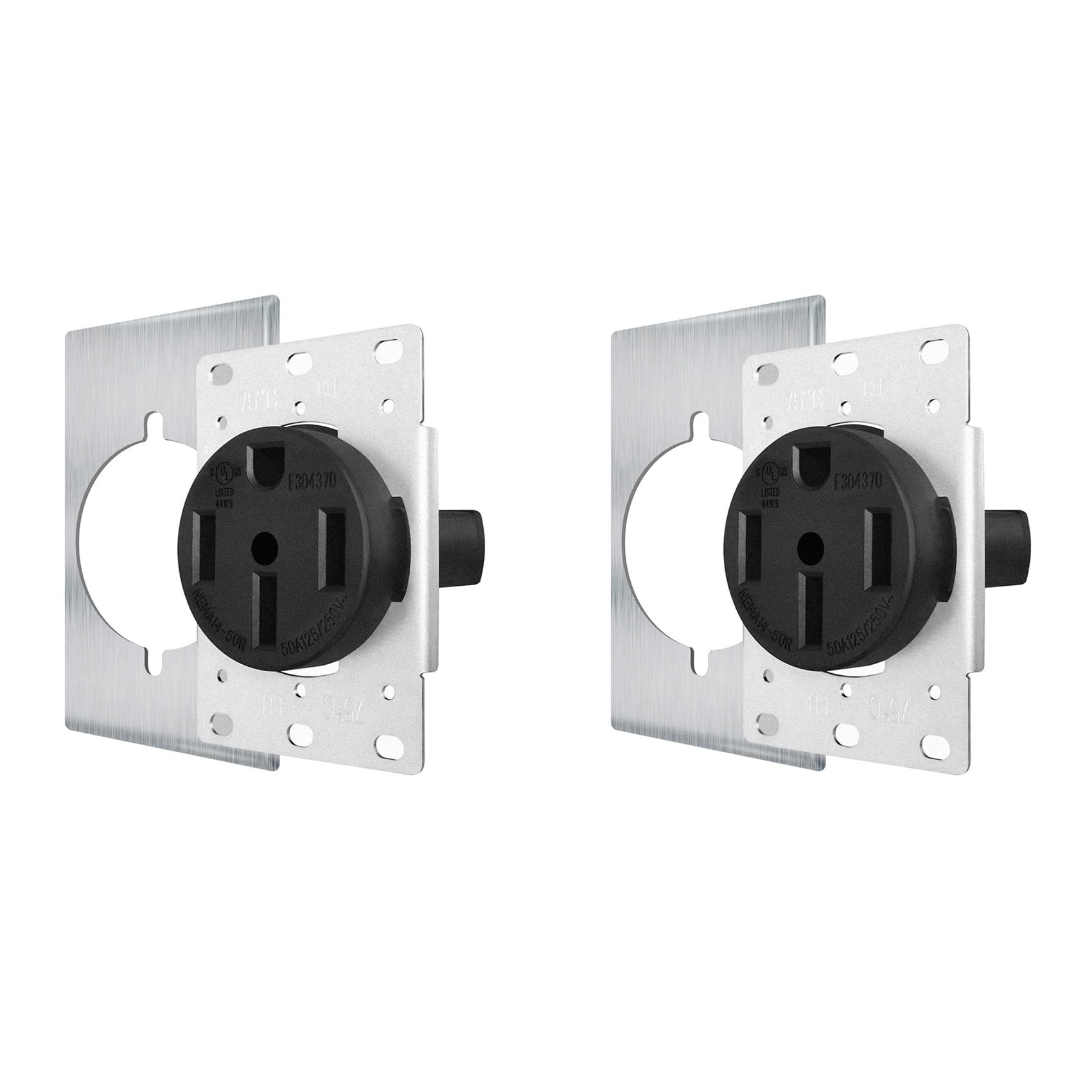 Cwmiibili 2X NEMA14-50 Outlet by Industrial Grade for Even,No Overheating or Melting, EV Charging 50Amp 125/250V Receptacle