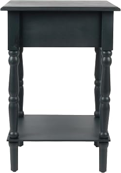 Decor Therapy Jane Nightstand Side Table with a Drawer, Shelf, Traditional Design, Navy 17 D x 14 W x 26 H