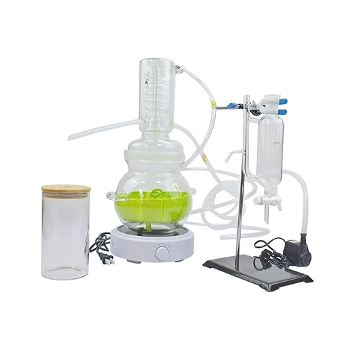 Aparato de destilación de aceites esenciales de laboratorio de 135.3fl oz, destilador de agua, purificador para el hogar, kit de destilación de