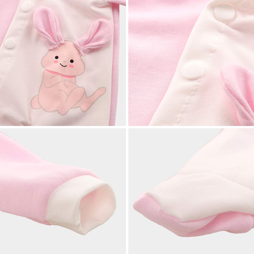 Conjunto de ropa de muñeca de bebé, mameluco con capucha de conejo para muñecas de 14 a 16 pulgadas, conjunto de ropa casual diario hecho a mano 3