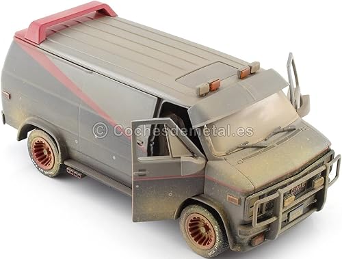Miniatura 5 de Greenlight 1983 GMC Vandura Van Weathered Versión con agujeros de bala The A-Team (1983-1987) Serie de TV 1/24 Modelo fundido a troquel