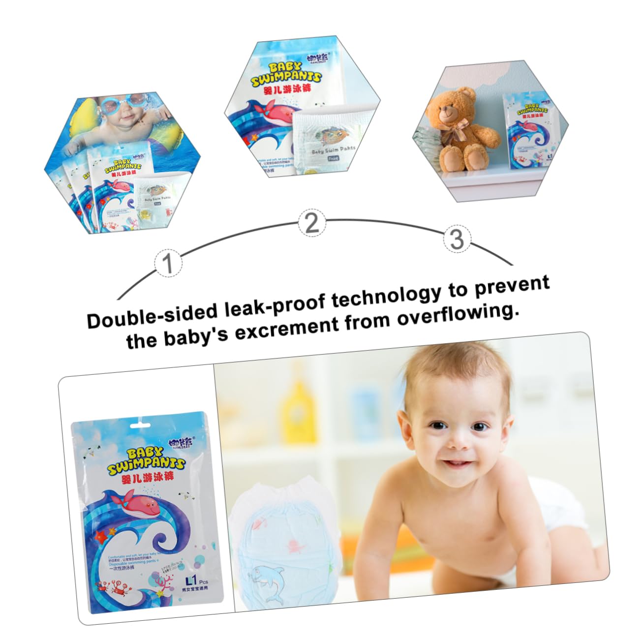 BESTonZON 15 Piezas Nadar Pañal Recién Nacido Pañal De Natación Reutilizable Bañador De Bebe Bañadores De Bebe Pañal De Pantalones Antifugas Desechable Bebé