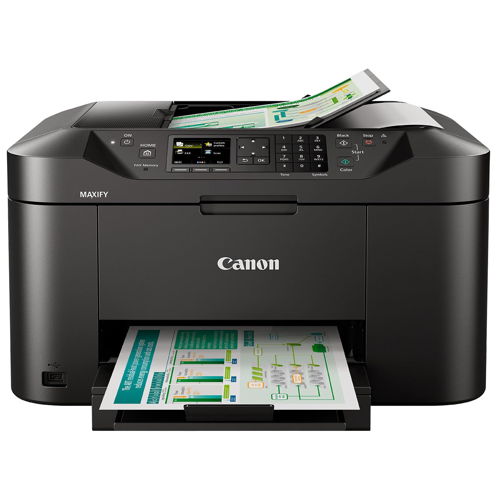 Canon Maxify Mb2150 Stampante Inkjet Multifunzione 4-1 Wireless, Schermo Da 6.2 Cm, 250 Fogli Di Capacità