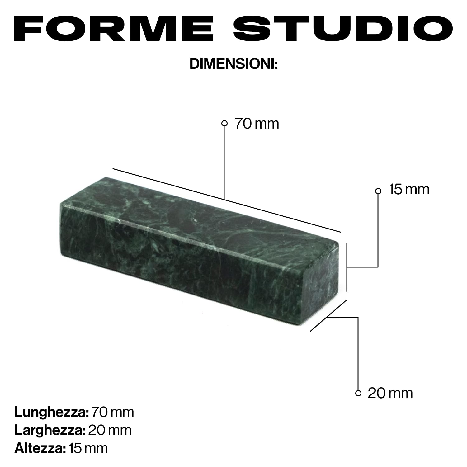 FORME STUDIO Set 4 Poggia Posate in Marmo Verde Guatemala – Supporto Elegante per Posate e Bacchette – Accessorio Artigianale da Tavola Made in Italy