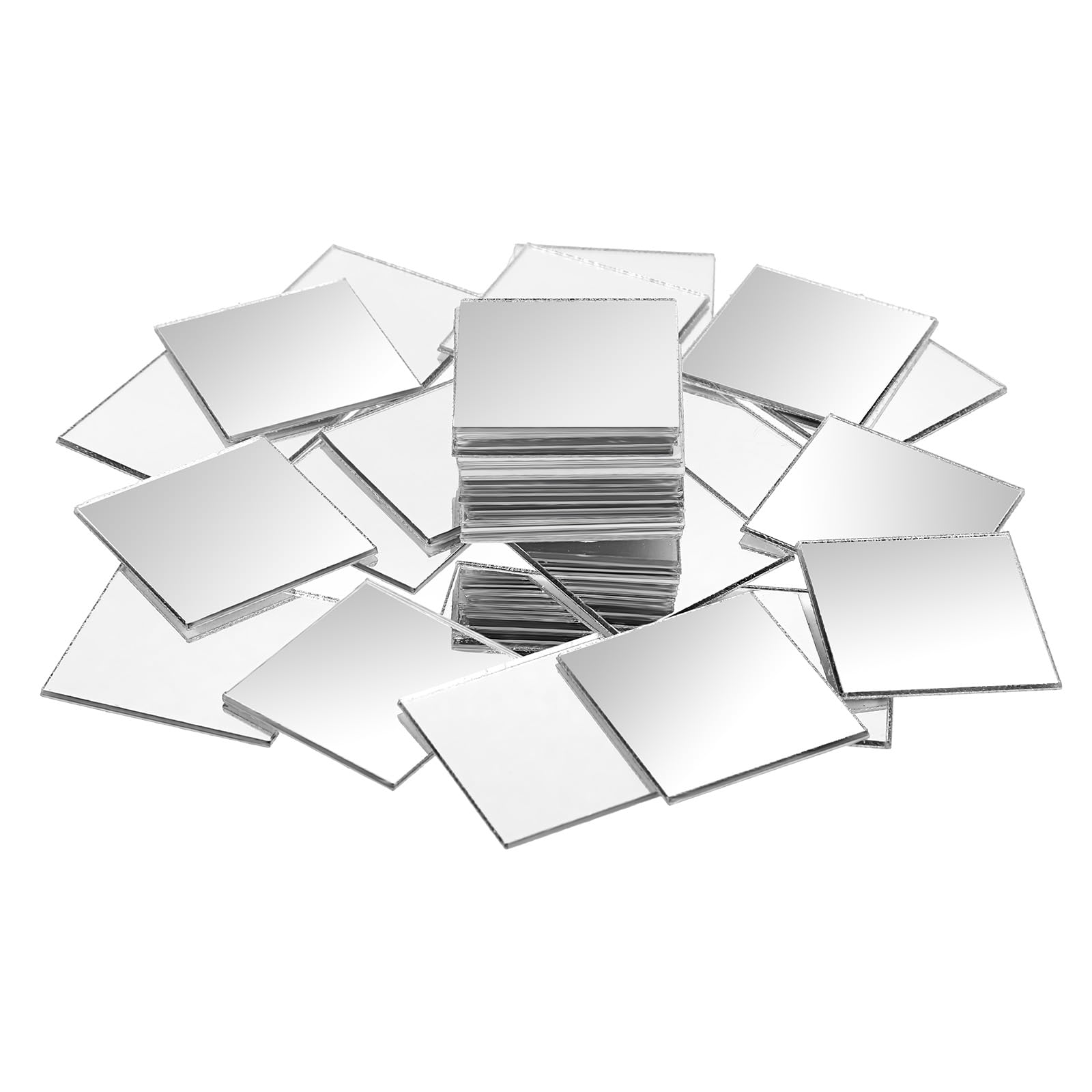 100Pcs Mini Size Square Mirror 1 Inch Adhesive Small Square Mirror Acrylic Craft Mirror for Crafts and DIY Projects Supplies Home Decoration