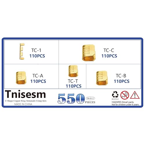 Miniatura 6 de Tnisesm 550 terminales de crimpado de barril abierto + herramientas de crimpado SN-48B