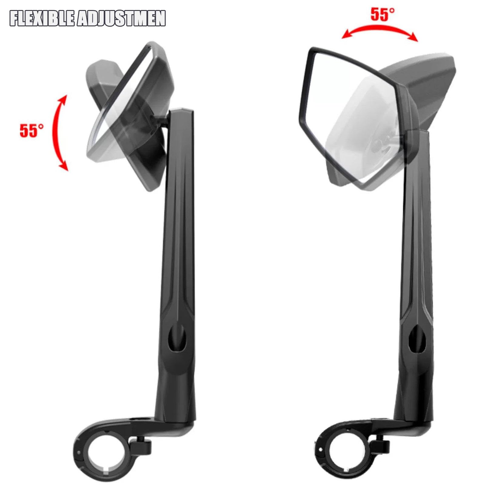 Lusterko Wsteczne Na Kierownicę Roweru - Obrotowe I Regulowane, Szerokokątne, Bezpieczne Szkło HD, Odporne Na Wstrząsy Lusterko Boczne - Uniwersalny Na Rower Rower E-bike,1Pair