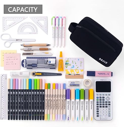 Miniatura 4 de HVOMO Estuche de gran capacidad para lápices, bolsa de almacenamiento grande, marcador de suministros de arte, artículos de papelería, escuela,