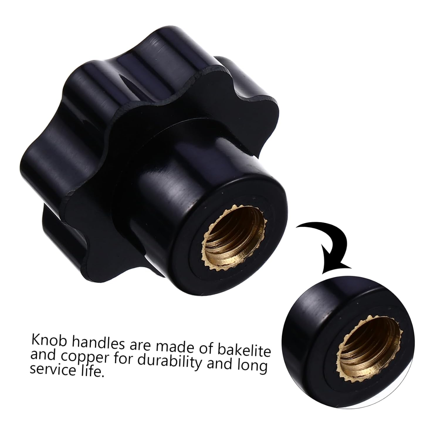 10Pcs Star Thru Knob Plastic Clamping Knobs with Inserts for Mechanical Equipment Furniture and Instrument Use