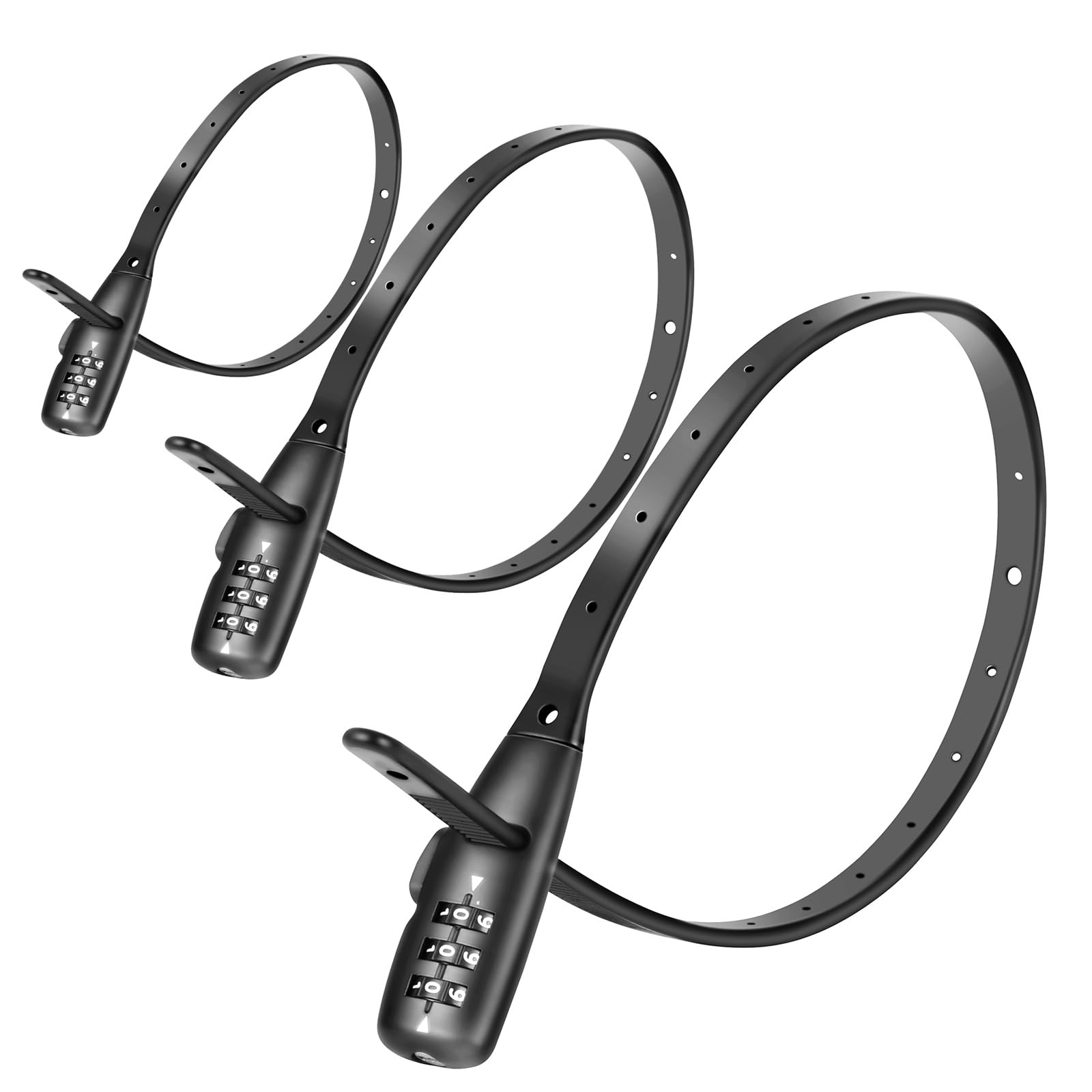 Photo 1 of [already locked] SCMEGA Zip Tie Bike Lock 3-Digit Combo Adjustable Cable Lock, for Bicycle, Kids Bike, Cabinet, Stroller, Helmet, Toolboxes, Lightweight Café Stop Child-Proof Cabinet Fridge Small Lock (1Pack)