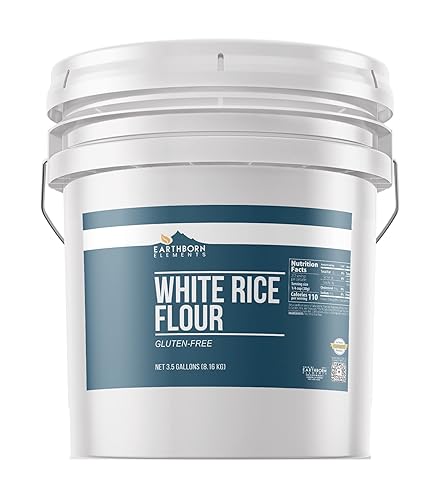 Earthborn Elements Harina de arroz blanco (3.5 galones), horneado sin gluten, siempre puro
