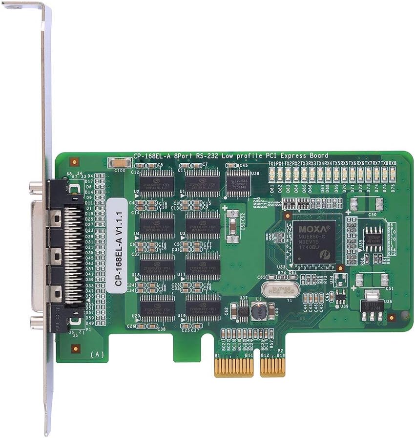 MOXA CP-168EL-A w/o Cable - 8 Ports PCIe Board, w/o Cable, RS-232, Low Profile