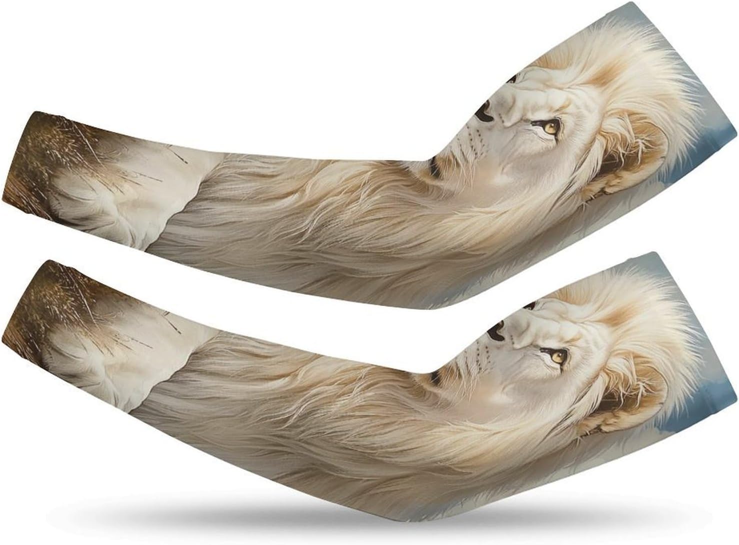Majestic Lion Animal Arm Sleeves Sun Protection Sleeves Sports Cooling Arm Compression Sleeve for Men Women