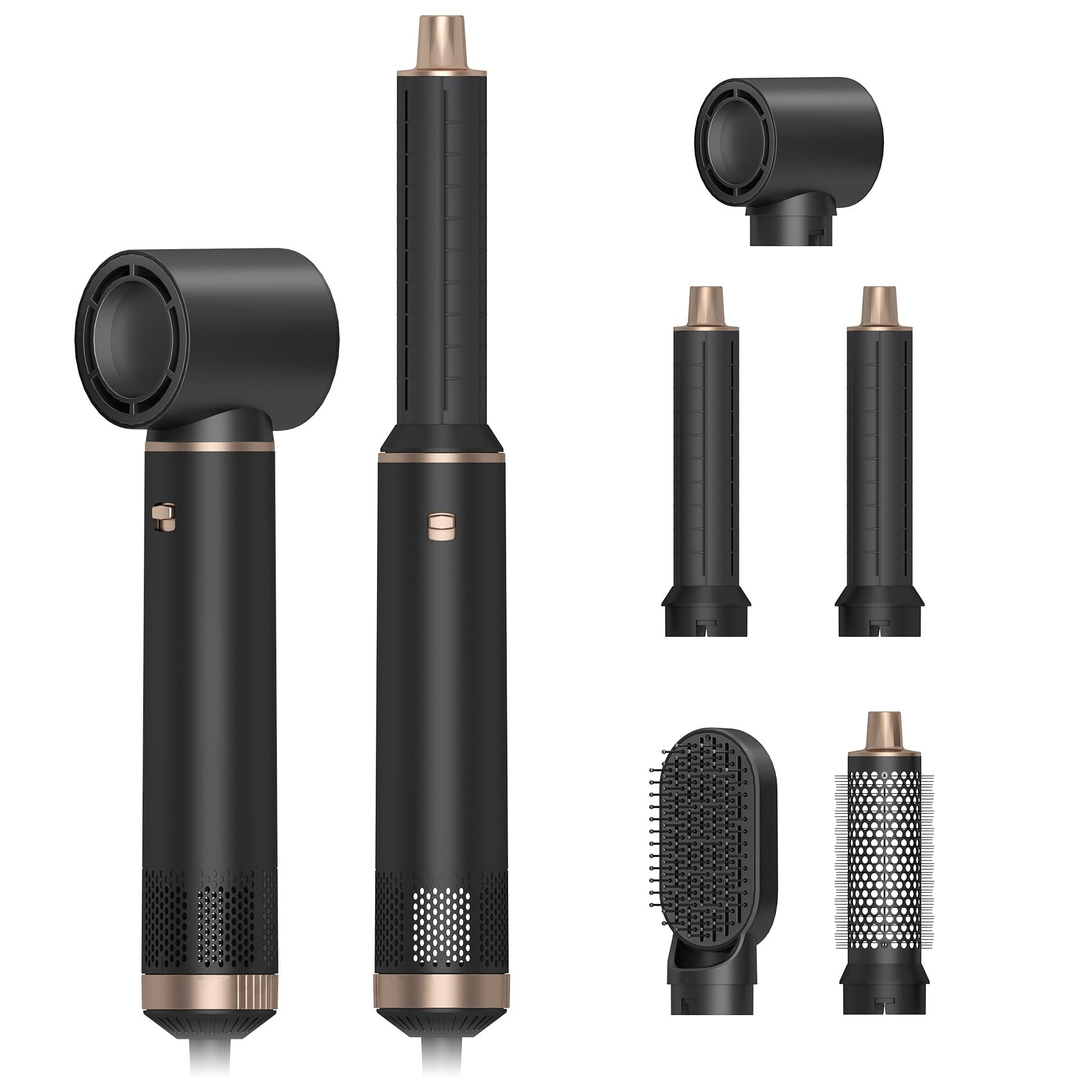 5 in 1 Blow Dryer Brush Ionic Hot Air Styler Hair Dryer Brush Blow Dryer Set Air Curling Wrap Black