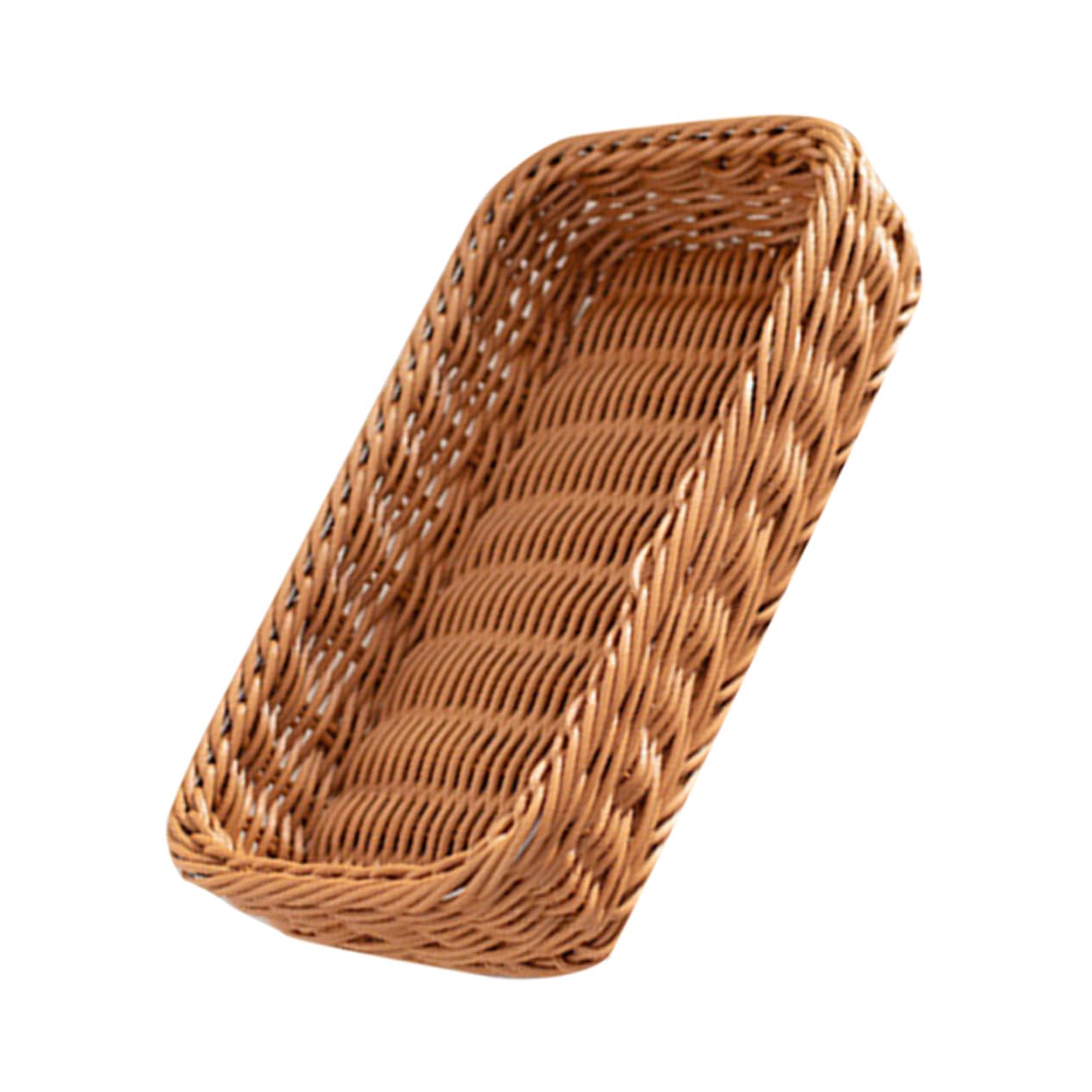 ABOOFAN 5 Piezas Cesta De Almacenamiento De Cubiertos Cesta De Pan Canasta De Frutas Porta Bocadillos De Mesa Soporte De Ratán Falso Cesta De Mimbre Falsa Accesorio De Cocina El Plastico