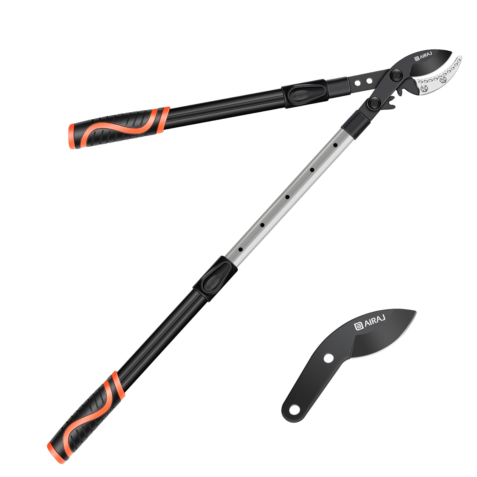 AIRAJ Telescopic Tree Loppers 67-100CM,Loppers for Gardening Heavy Duty Cutter up to 7cm,Anvi Lopper with Compound Action,SK5 Steel Blade&Teflon Coated,Professional Garden Lopper for Thick Branches
