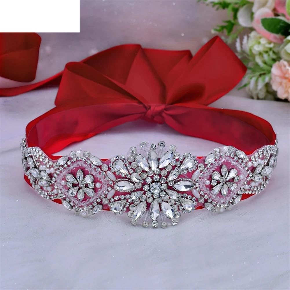 Cinturón de novia con apliques de diamantes de imitación para mujer, vestido formal de fiesta