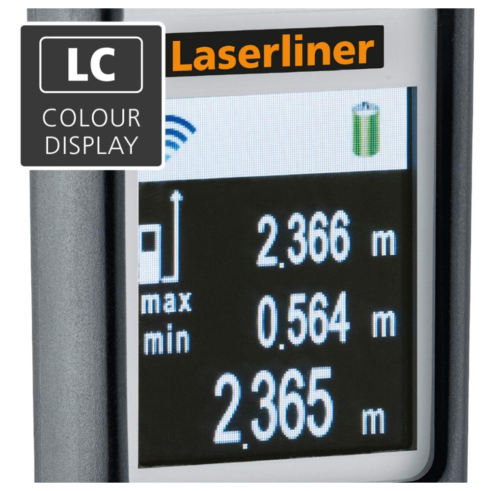 Laserliner Télémètre Laser DistanceMaster Compact | Appareil de Mesure Numérique, Portée de 25 m, Mesure de Longueurs, Mesure de Surfaces, Mesure de Volumes